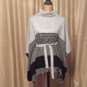 Sweater Project Belted Poncho Turtleneck